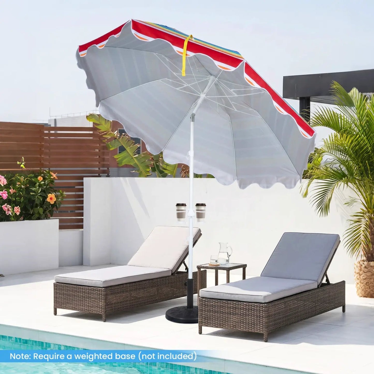 Beach Umbrella 6.5 ft With UPF Sun Protection