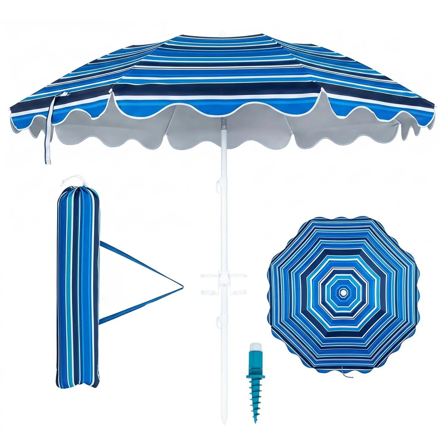 Beach Umbrella 6.5 ft With UPF Sun Protection