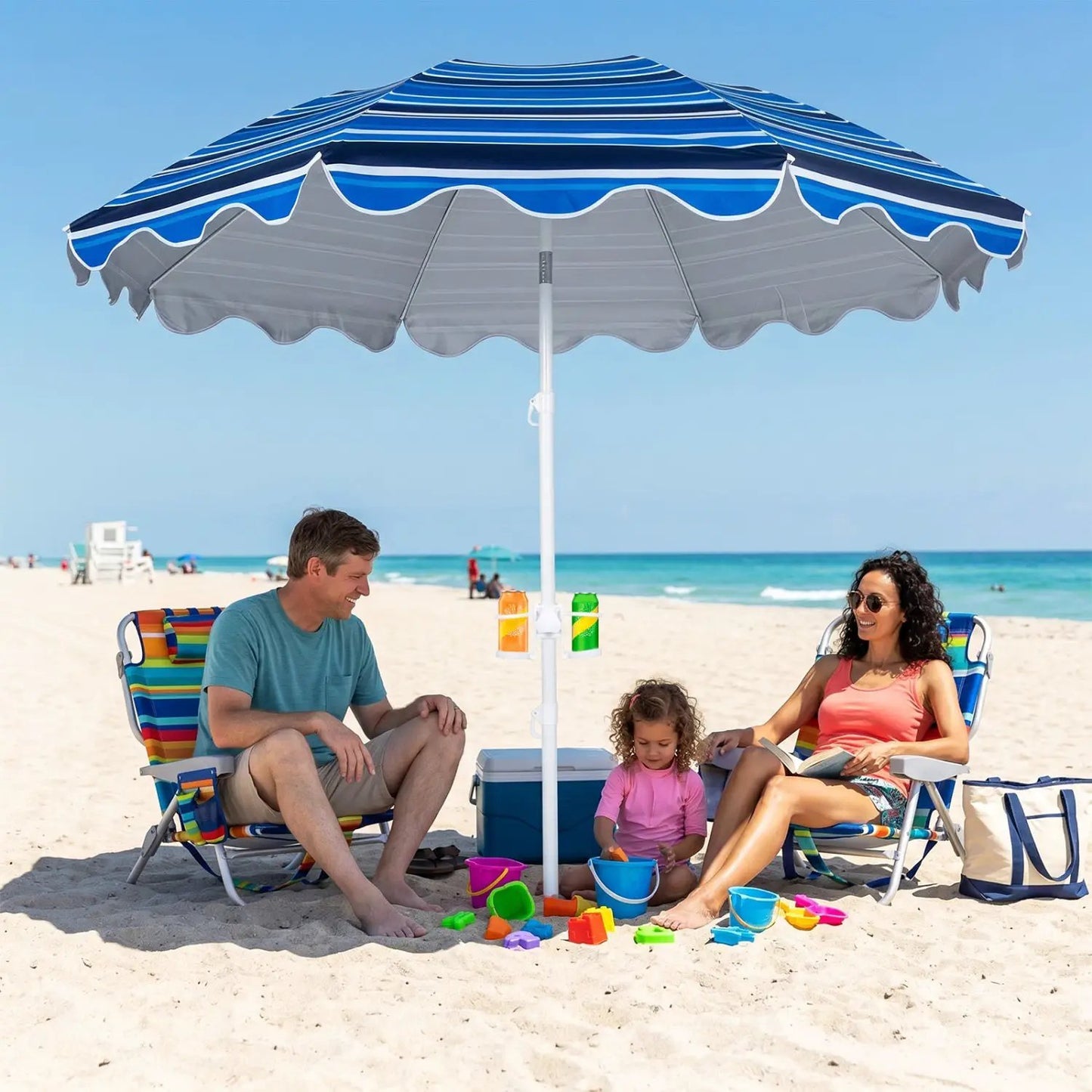 Beach Umbrella 6.5 ft With UPF Sun Protection