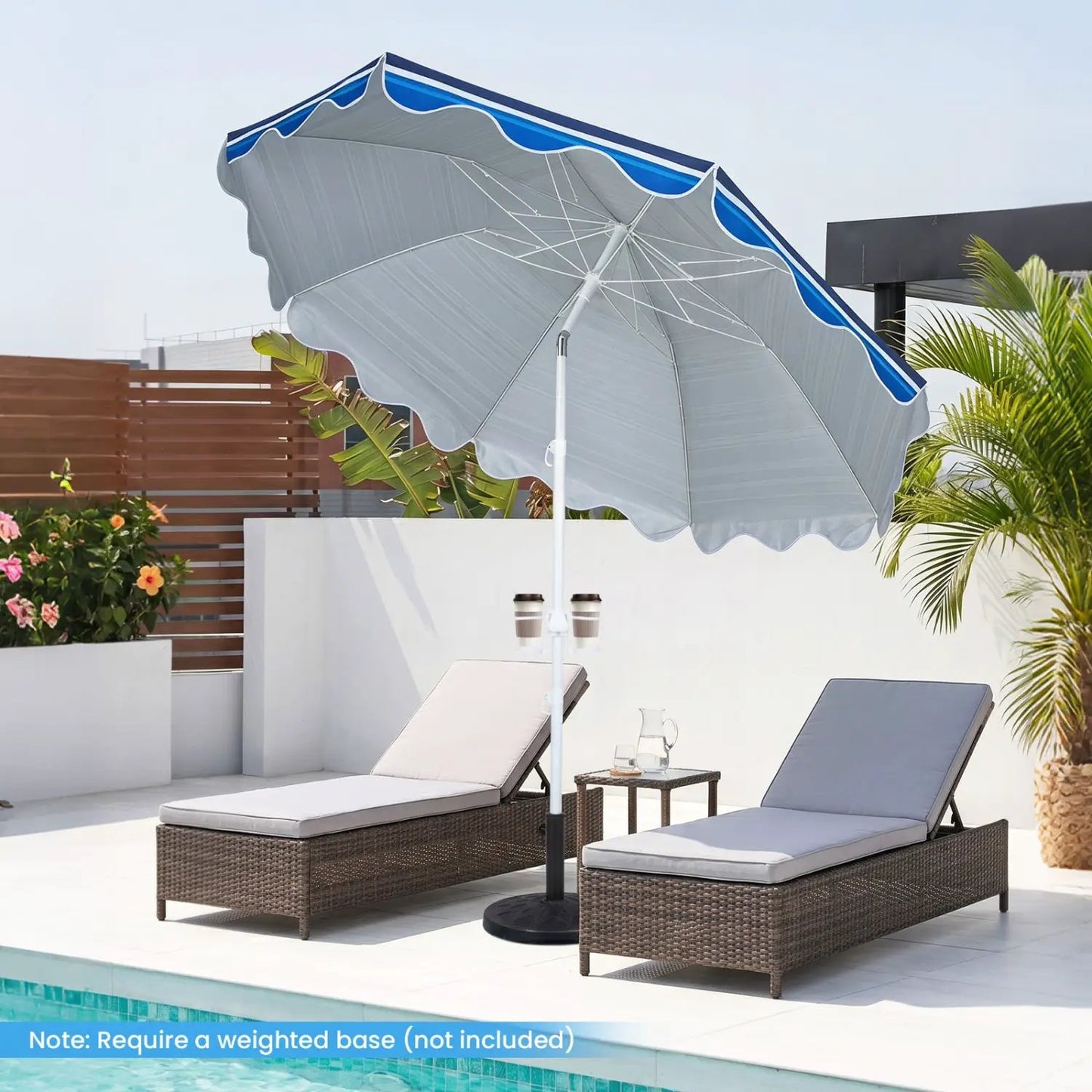 Beach Umbrella 6.5 ft With UPF Sun Protection