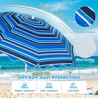 Beach Umbrella 6.5 ft With UPF Sun Protection