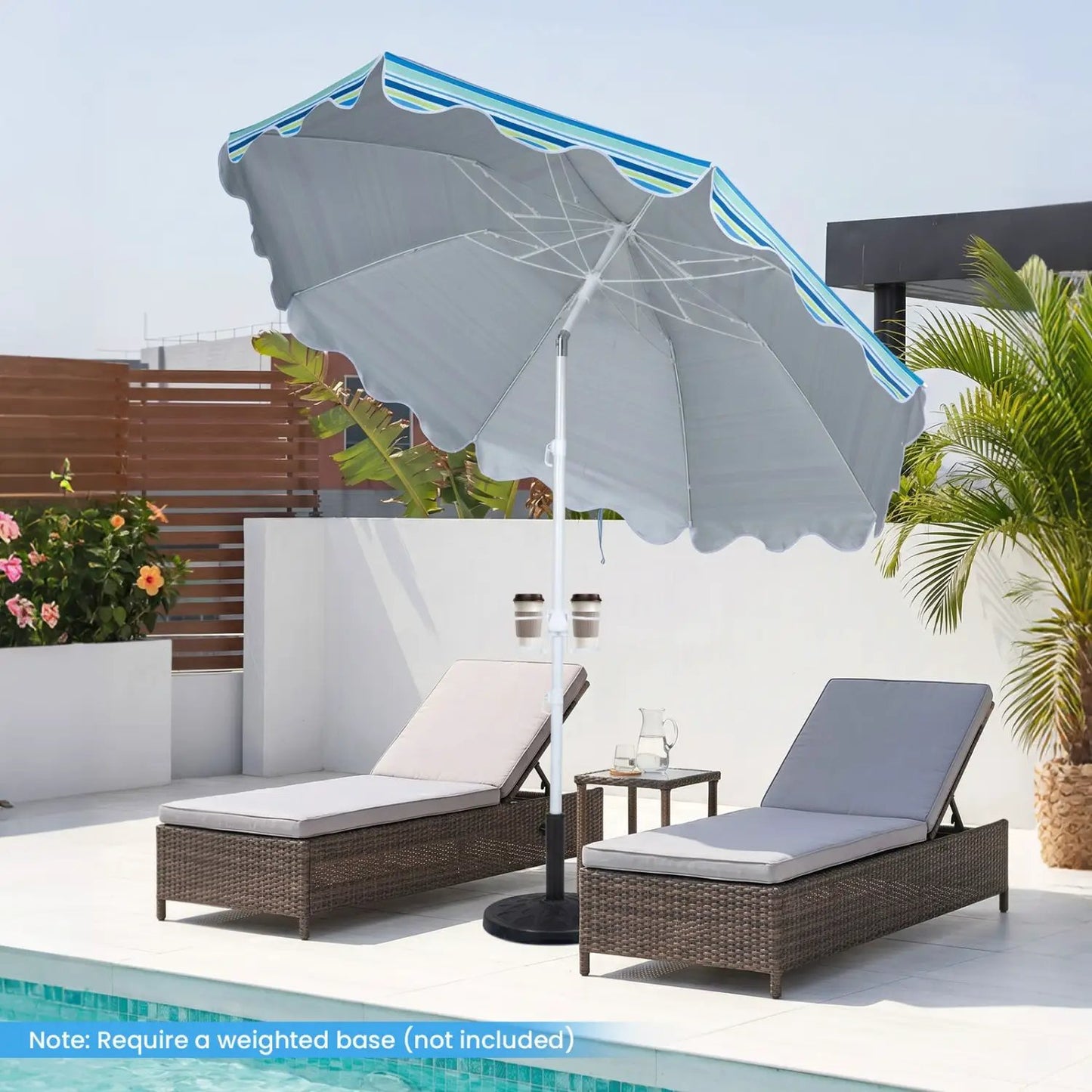 Beach Umbrella 6.5 ft With UPF Sun Protection