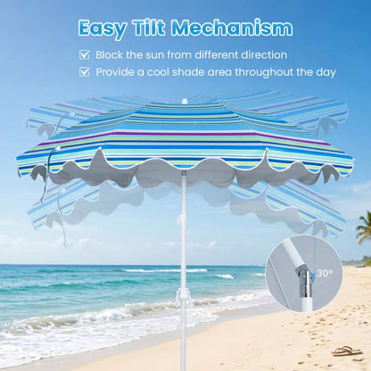 Beach Umbrella 6.5 ft With UPF Sun Protection