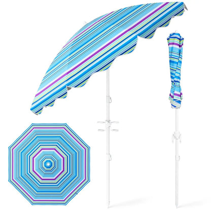 Beach Umbrella 6.5 Ft With UPF 50 Sand Anchor