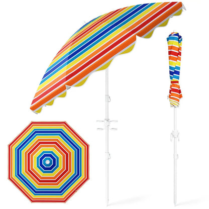 Beach Umbrella 6.5 Ft With UPF 50 Sand Anchor