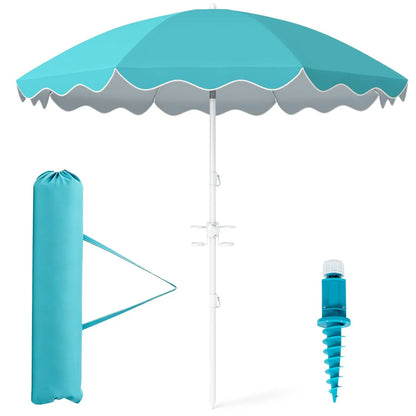 Beach Umbrella 6.5 Ft With UPF 50 Sand Anchor