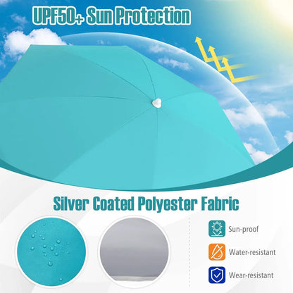 Beach Umbrella 6.5 Ft With UPF 50 Sand Anchor