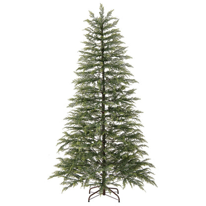 7.5 Feet Artificial Christmas Tree with Branch Tips and Colorful LED Lights