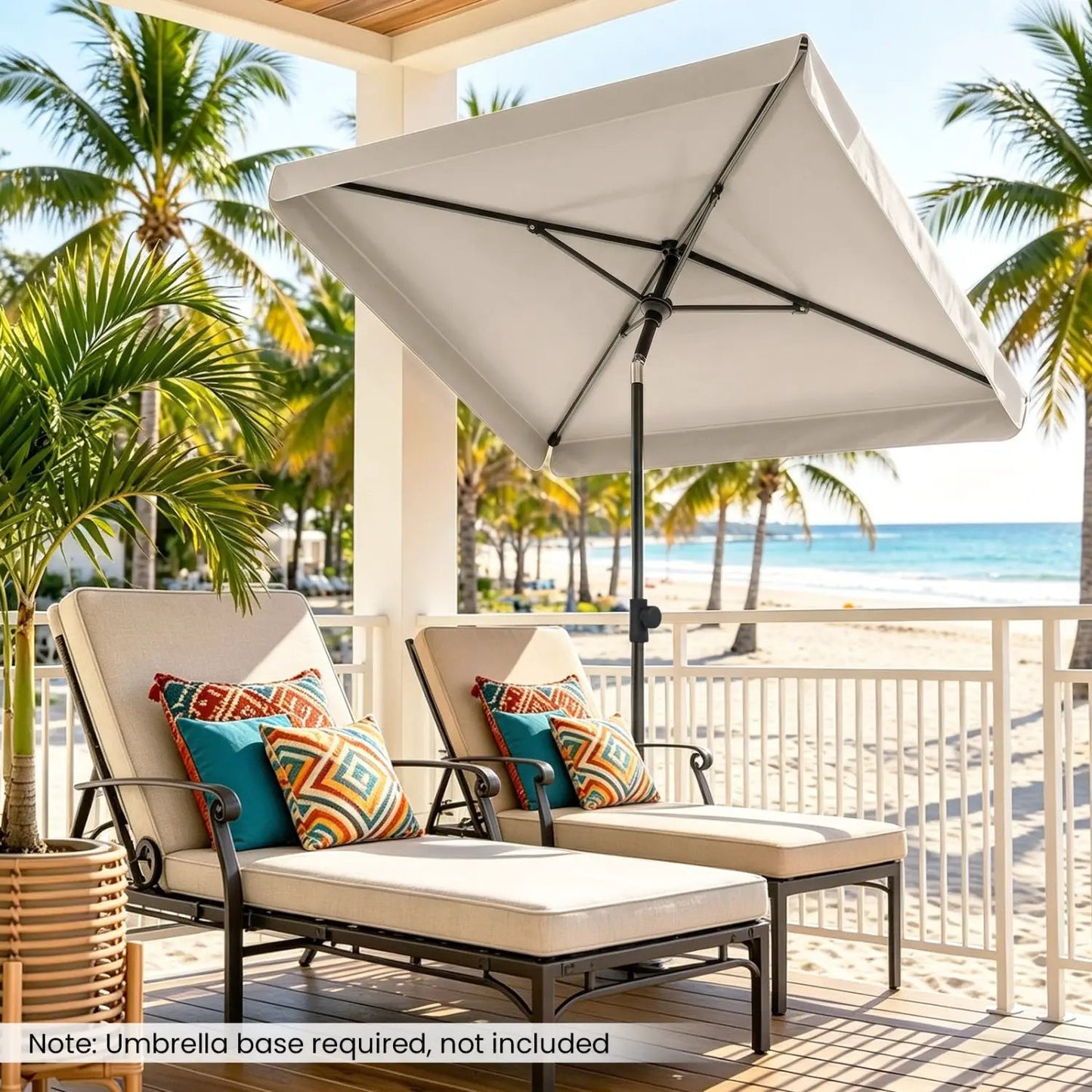 Rectangular Patio Umbrella with Tilt Adjustment