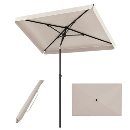 Rectangular Patio Umbrella with Tilt Adjustment