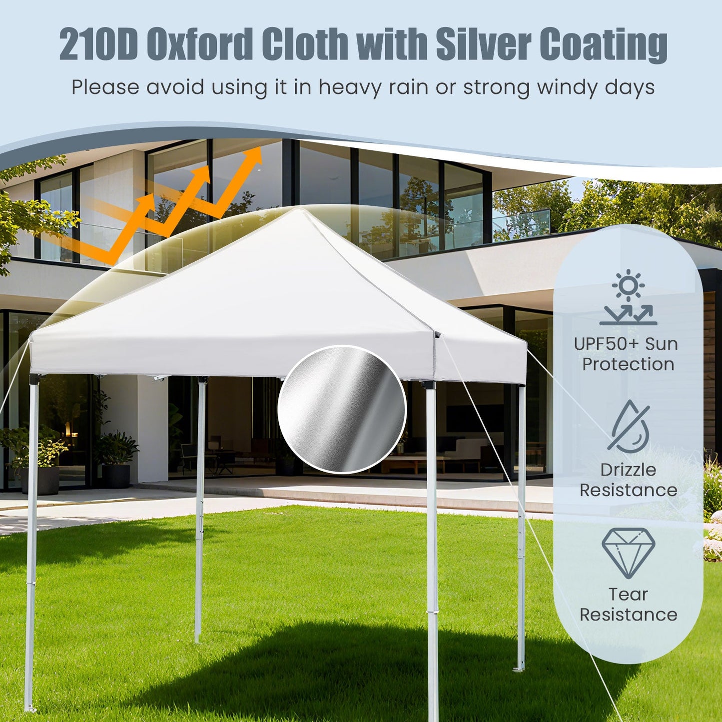 6.5 x 6.5 FT Pop up Canopy Tent with 4 Sidewalls and Wheeled Bag