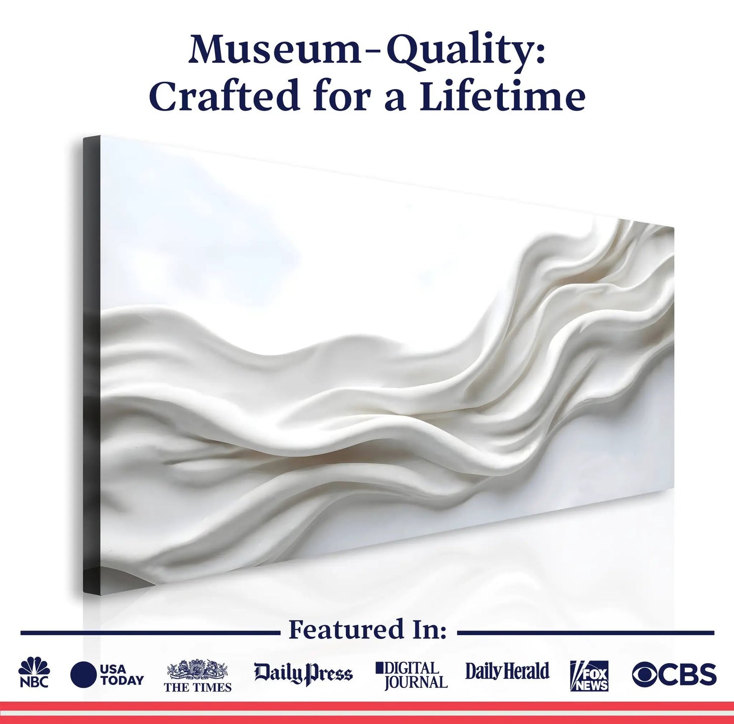 Wind Whispers Wall Art canvas with white satin draped fabric close-up, Crafting Canvas on Tampa Home & Garden Store