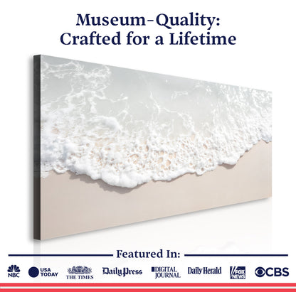 Sandy Waves Wall Art canvas by Tailored Canvases, crafting canvas with pale ocean foam on Tampa Home & Garden Store