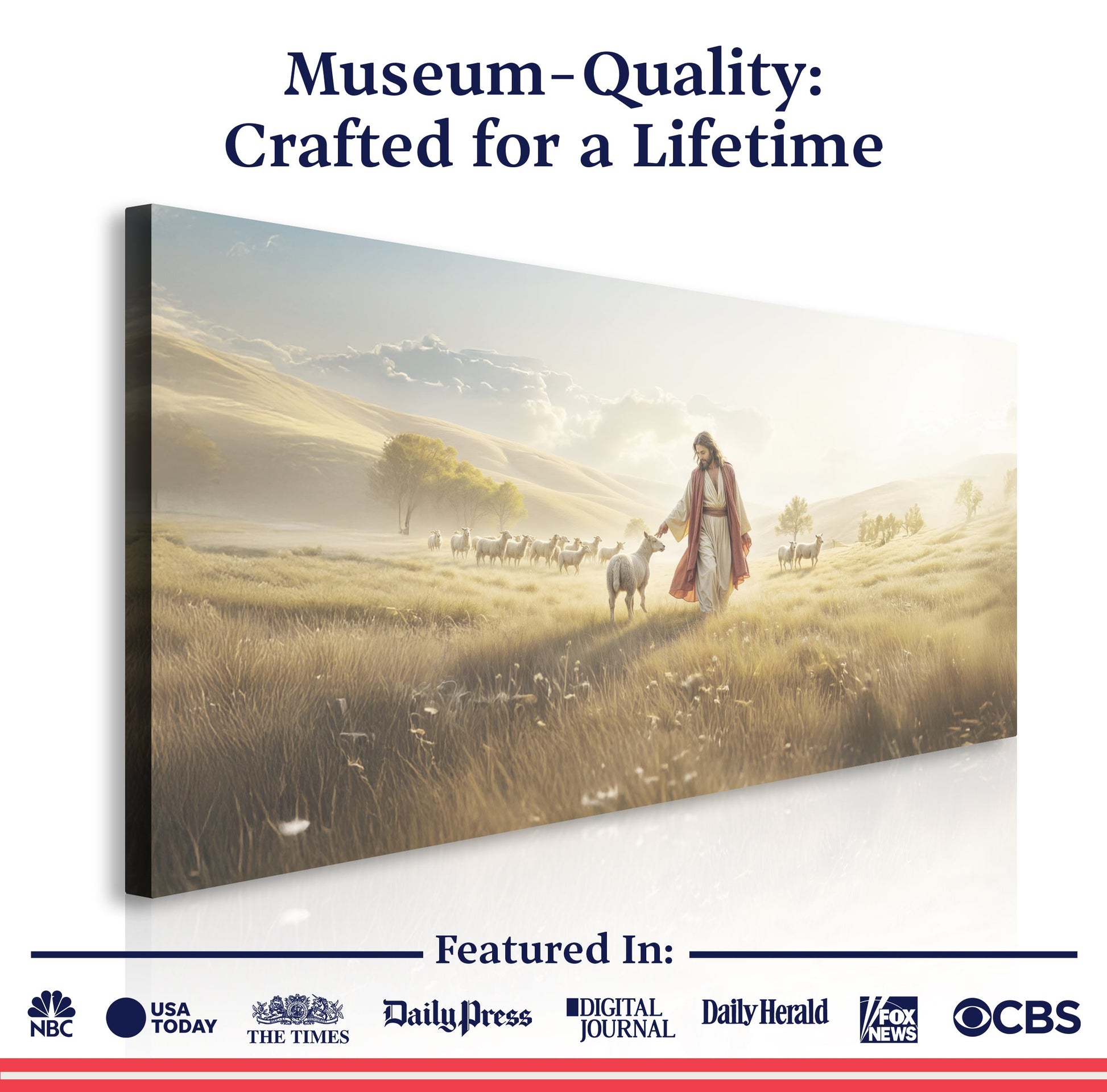 Canvas 99 Faith Wall Art V by Tailored Canvases pastoral scene with Jesus and sheep on Tampa Home & Garden Store