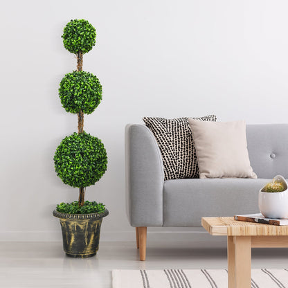 Planta artificial de topiario de tres bolas de 4 pies