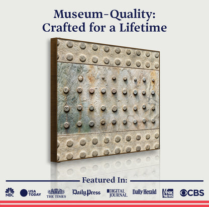 Brown abstract canvas by Tailored Canvases with a textured dotted panel on wood frame on Tampa Home & Garden Store