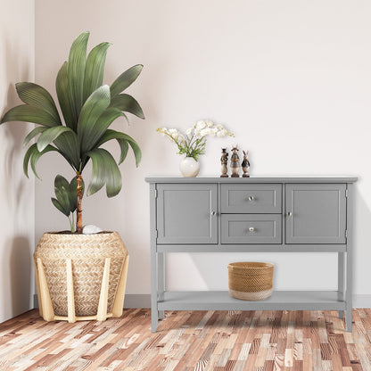 Aparador de madera Consola con cajones y almacenamiento - Gris