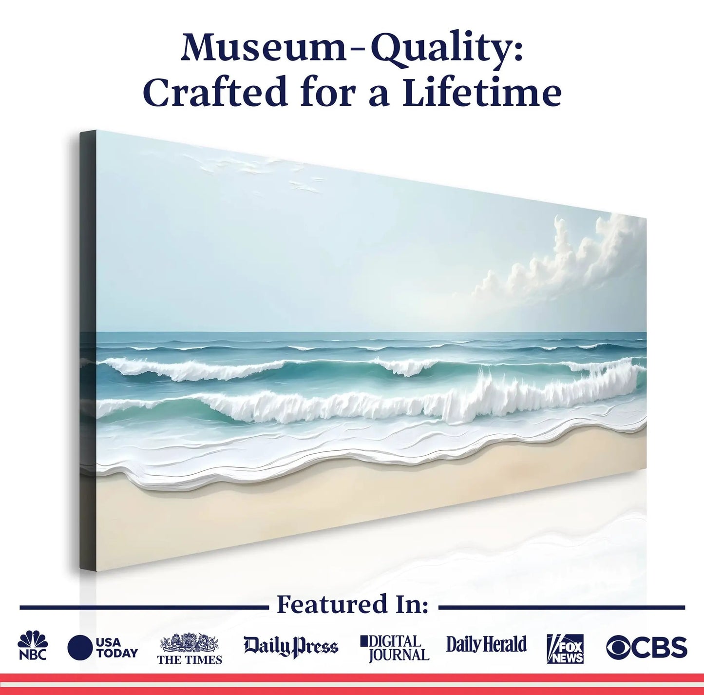 Serene Ocean Wave Coastal Wall Art Canvas XIV