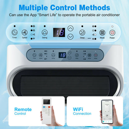 Aire Acondicionado Portátil 4 en 1 de 12000 BTU con Control Inteligente-Blanco