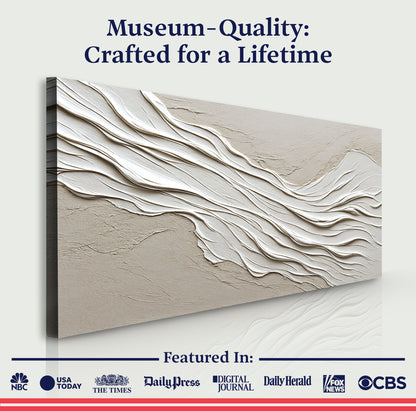 Minimalist Wall Art IV canvas with beige textured wave pattern for a clean craft space on Tampa Home & Garden Store
