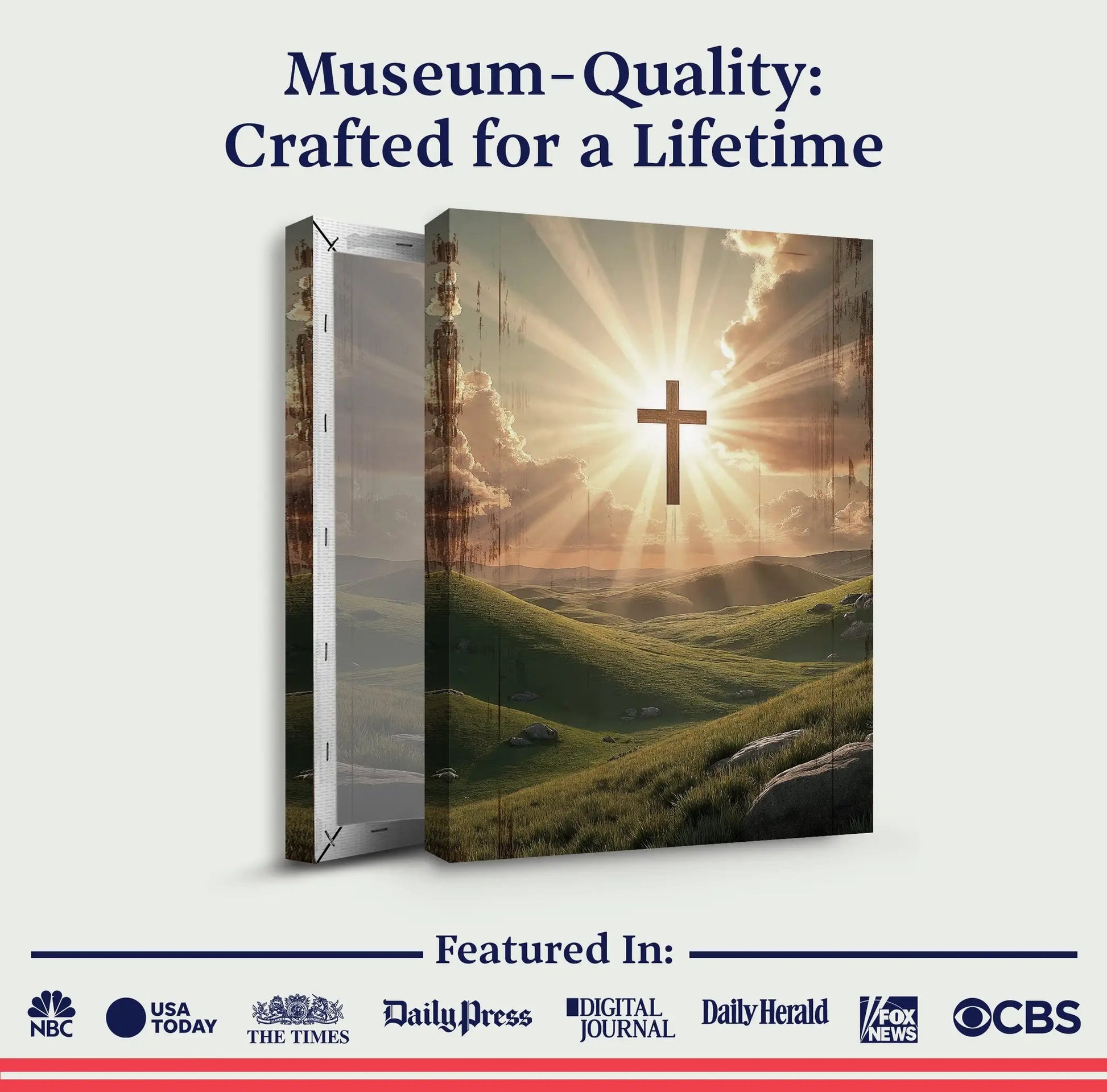 Amazing Grace wall sign canvas by Tailored Canvases, three-panel crafting with cross and sunrise on Tampa Home & Garden Store