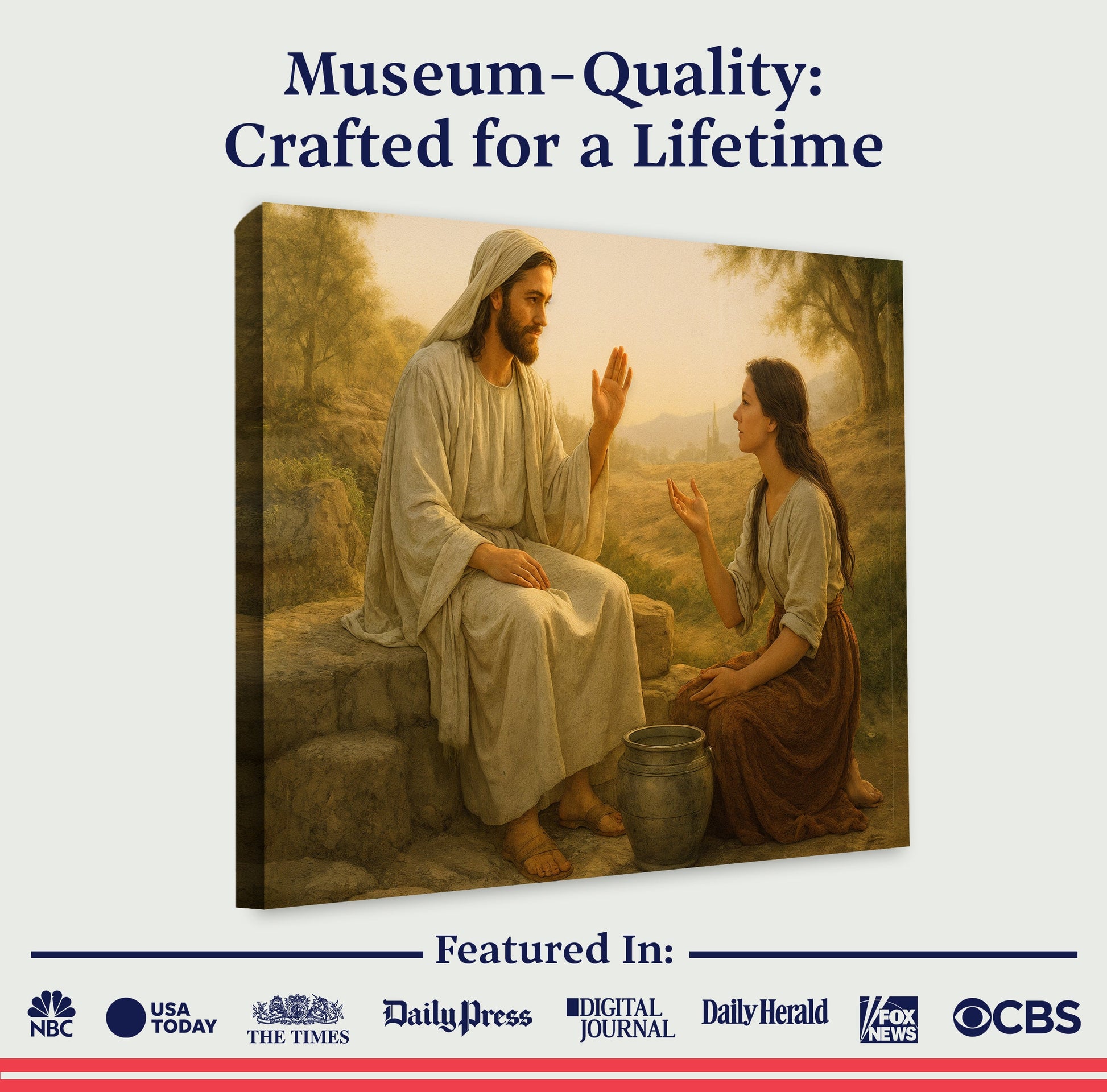 Tailored Canvases Samaritan at the Well Faith Wall Art II canvas; biblical scene on Tampa Home & Garden Store