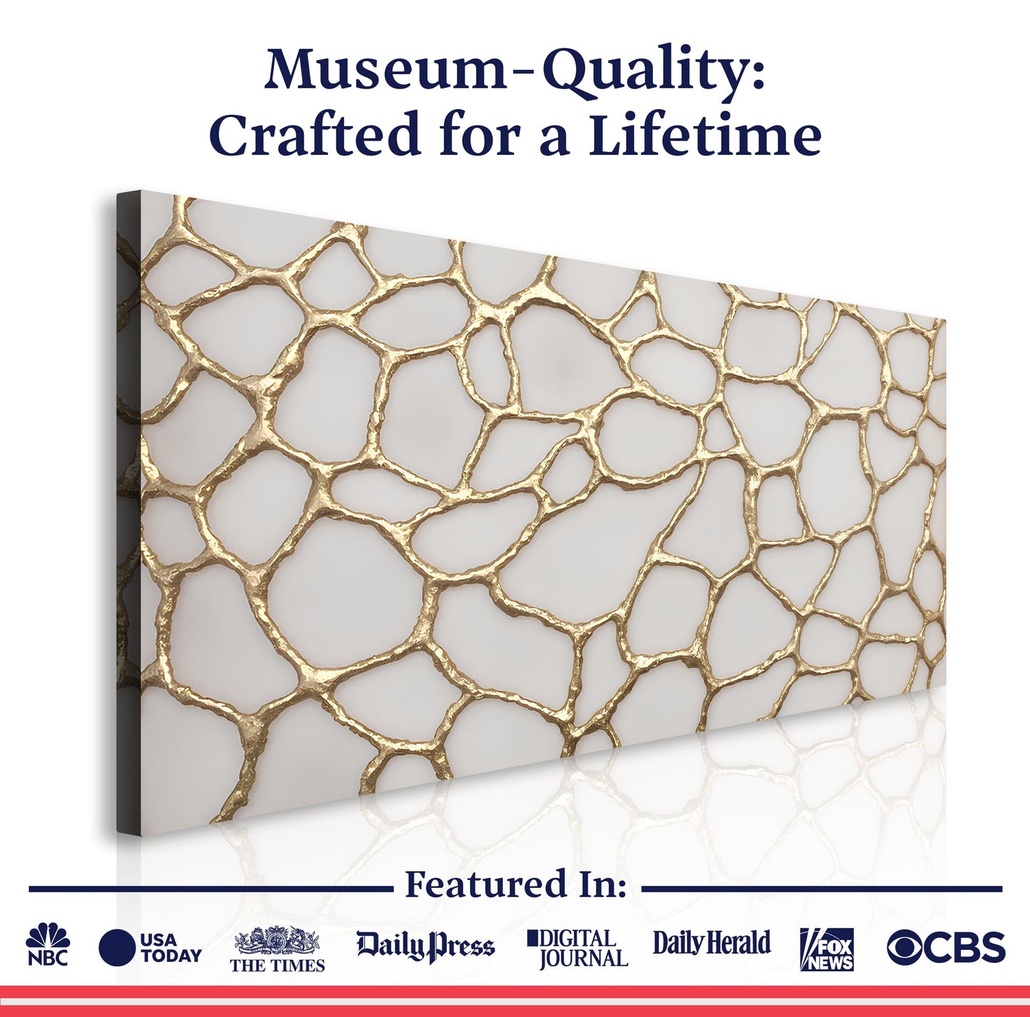 Golden Neurons Wall Art by Tailored Canvases; gold lattice on light background Crafting Canvas on Tampa Home & Garden Store