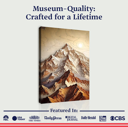 3D Minimalist Mountain Wall Art canvas by Tailored Canvases featuring a rugged brown mountain range on Tampa Home & Garden Store