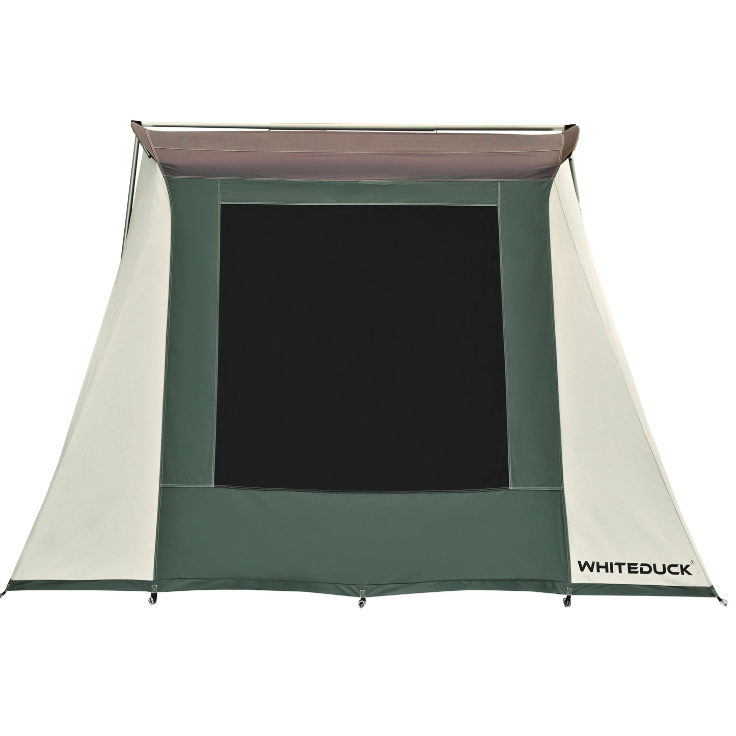 Prota Canvas Tent 10x10 by White Duck Outdoors green body with tan top trim on Tampa Home & Garden Store