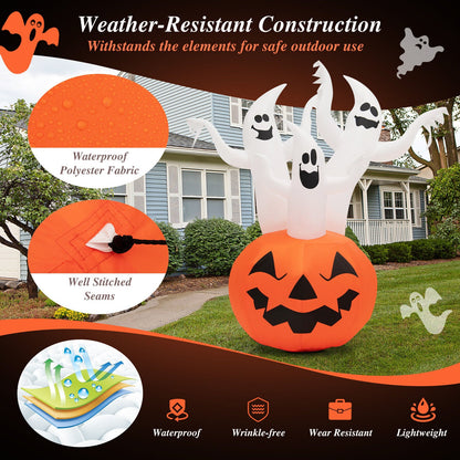 6 ft DirectDeals inflatable ghosts with rotating pumpkin lamp, ghosts rise from pumpkin on Tampa Home & Garden Store