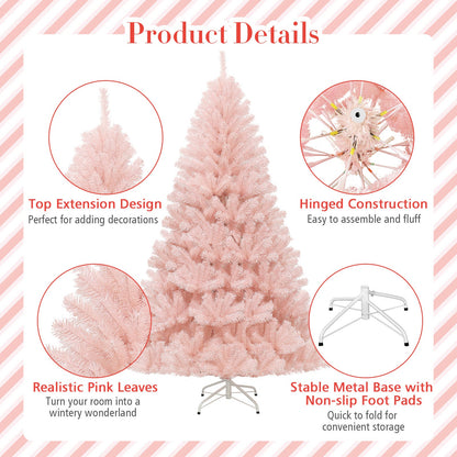 6/7 ft DirectDeals artificial pink fir Christmas tree with hinged construction and metal stand on Tampa Home & Garden Store