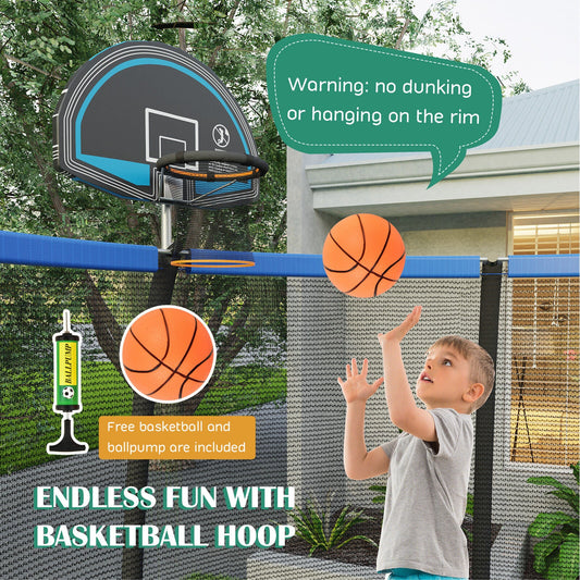 8/10 Feet Recreational Trampoline with Basketball Hoop - Tampa Home & Garden Store