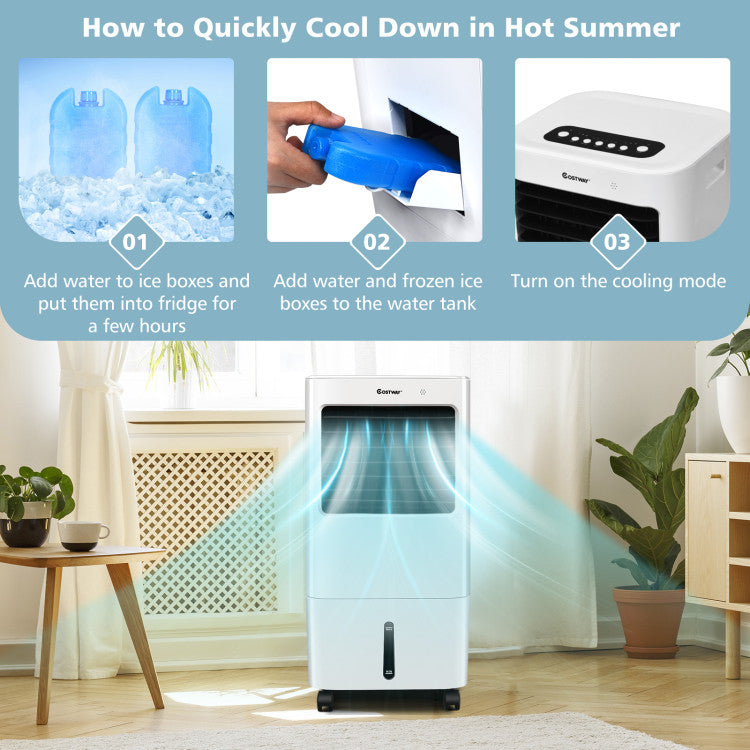 Enfriador de aire 3 en 1: ventilador y humidificador con control remoto