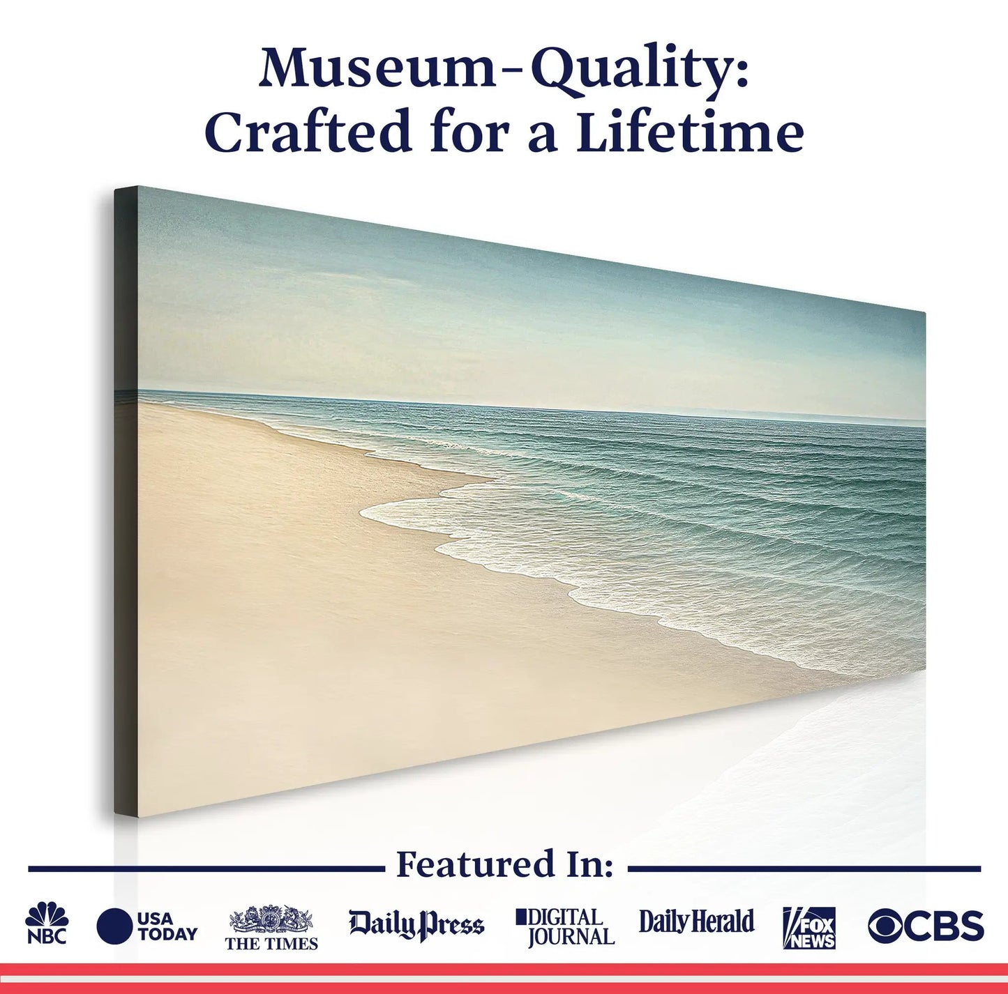 Beachside Bliss Coastal Wall Art canvas print in soft coastal hues by Tailored Canvases on Tampa Home & Garden Store