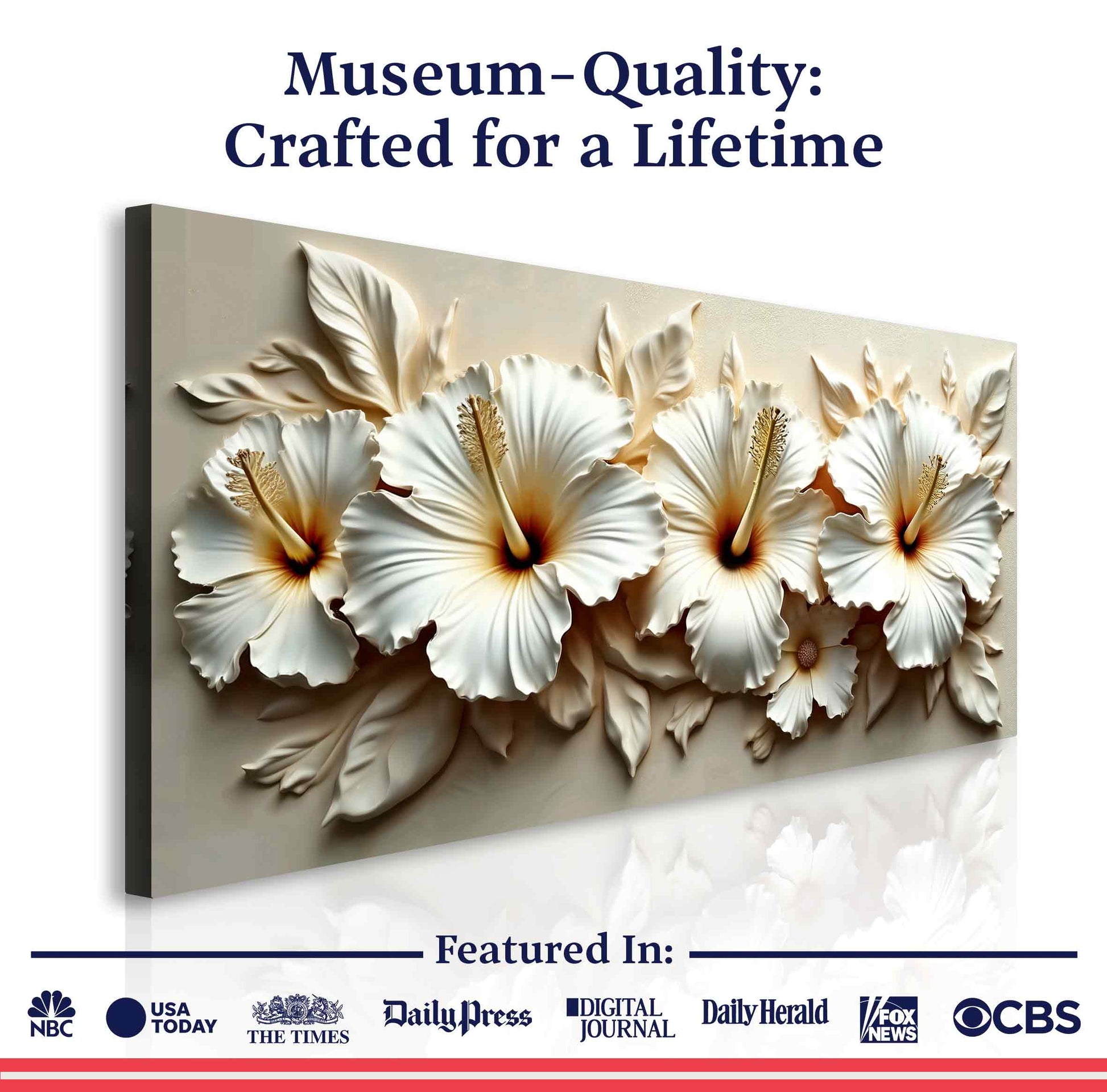 Floral Abstract Wall Art VII canvas with beige 3D flowers Tailored Canvases crafting canvas on Tampa Home & Garden Store