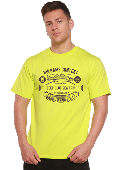 Mens Big Game Contest T-shirt neon lime bamboo viscose/organic cotton by Spun Bamboo on Tampa Home & Garden Store