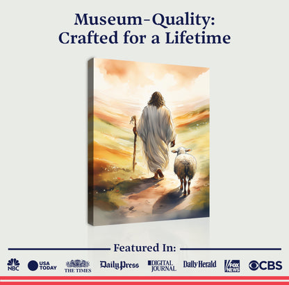 Parable Of The Lost Sheep Faith Wall Art canvas; shepherd and sheep at sunset Tailored Canvases on Tampa Home & Garden Store