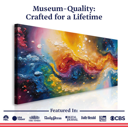 Chroma Nova Wall Art canvas by Tailored Canvases: multicolor abstract impasto on Tampa Home & Garden Store