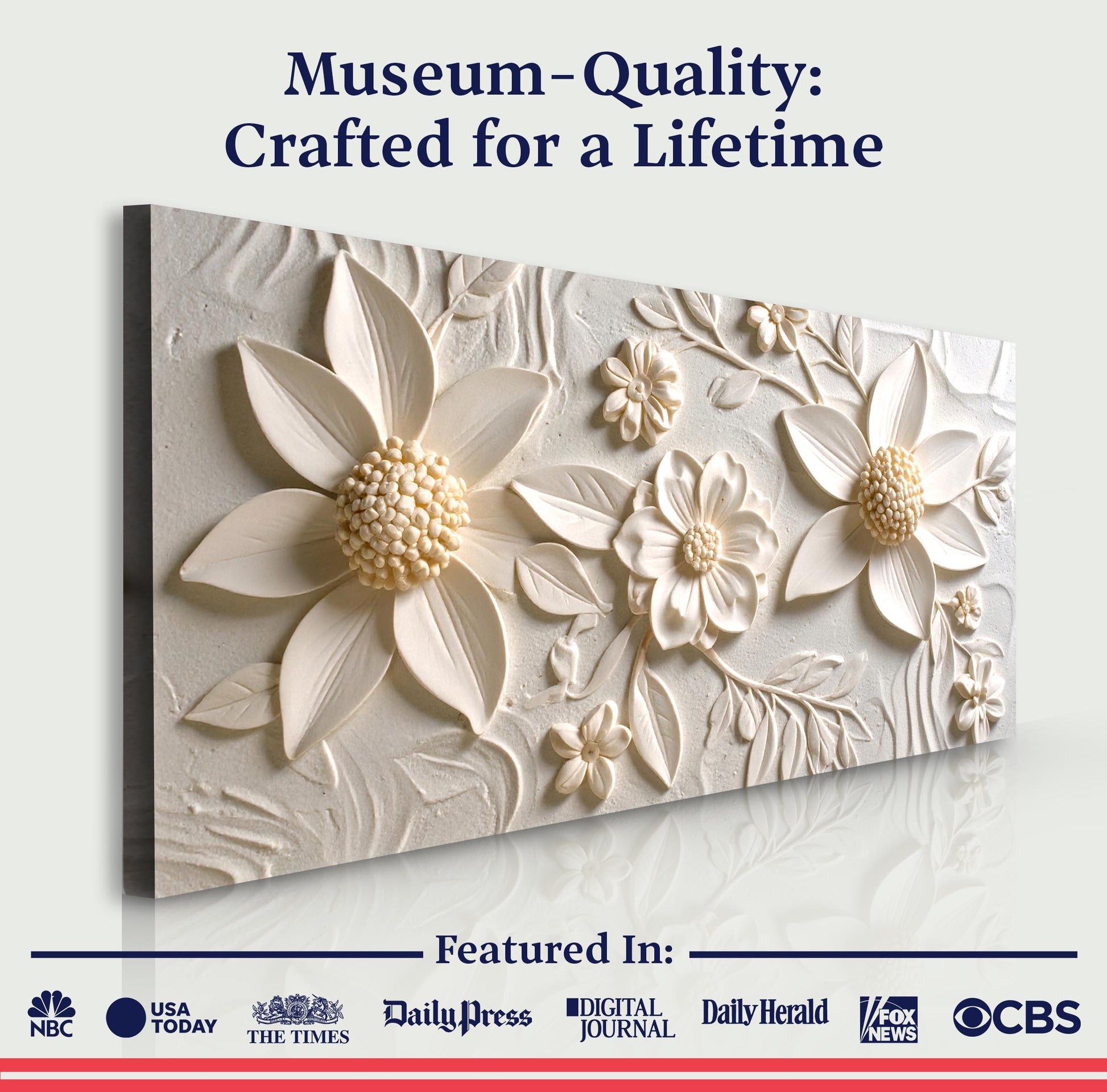 Floral Abstract Wall Art II canvas by Tailored Canvases with embossed florals on textured canvas on Tampa Home & Garden Store