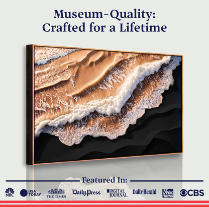 Amber Ocean Waves Canvas wall art by Tailored Canvases crafting canvas with a wood frame on Tampa Home & Garden Store