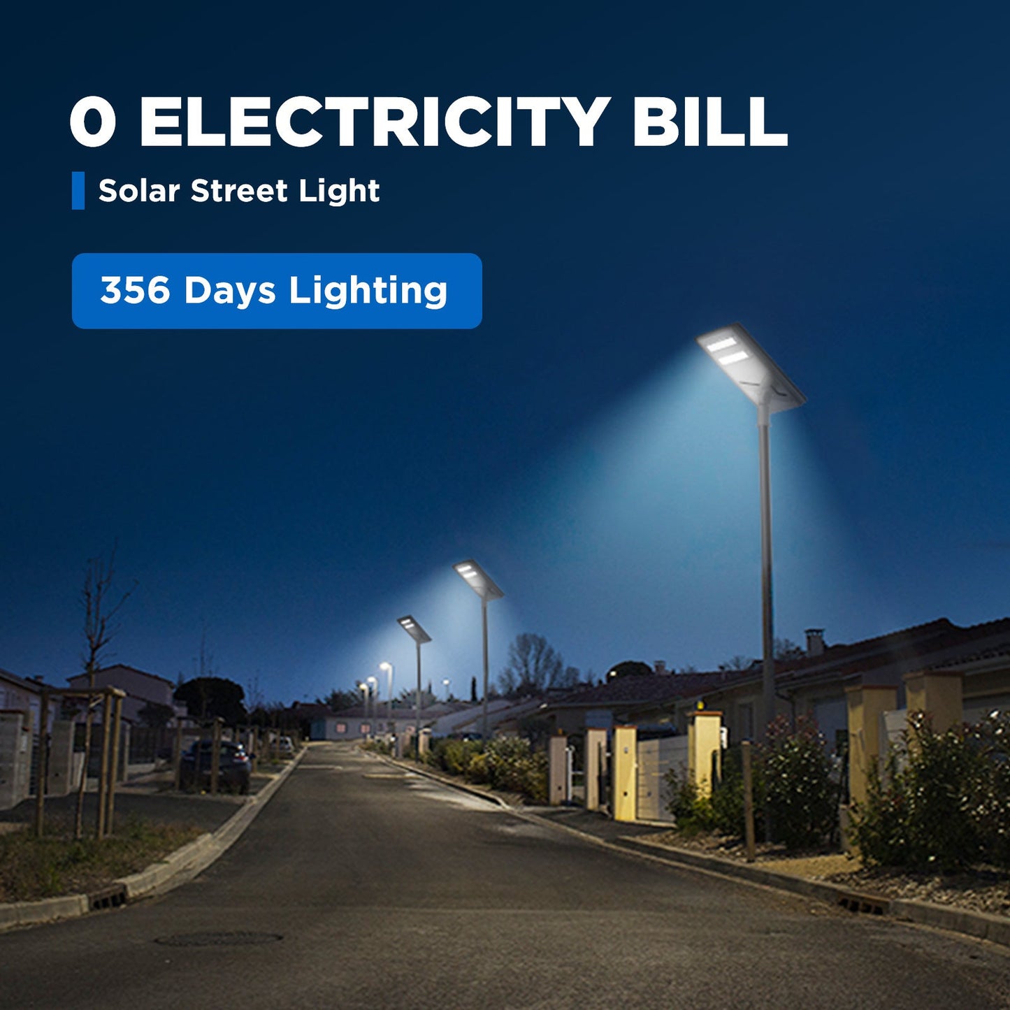 Farola solar comercial de 100 W, 150 W y 200 W - Permanece encendida 