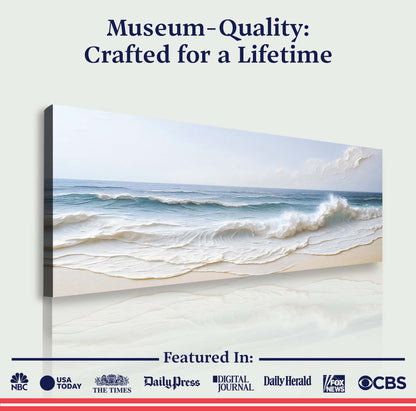 Ocean Wave Seascape canvas by Tailored Canvases, crafting canvas wall art in ocean blues on Tampa Home & Garden Store