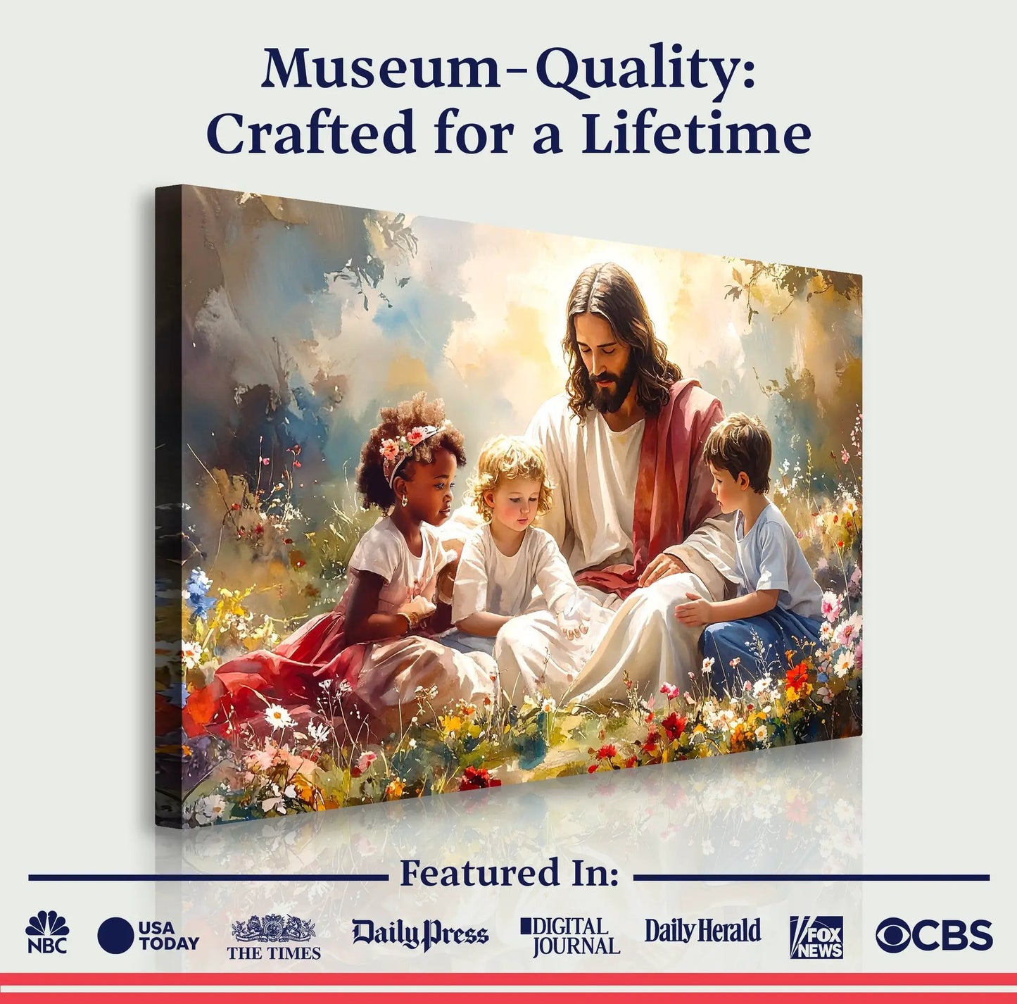 Jesus With Children Faith Wall Art VIII canvas by Tailored Canvases, children with Jesus on Tampa Home & Garden Store