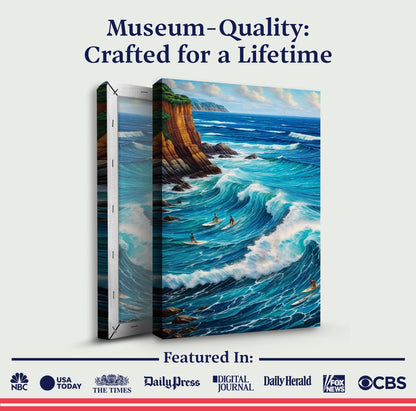 Beach Days Wall Art XX canvas by Tailored Canvases; blue ocean seascape in a multi-panel setup on Tampa Home & Garden Store