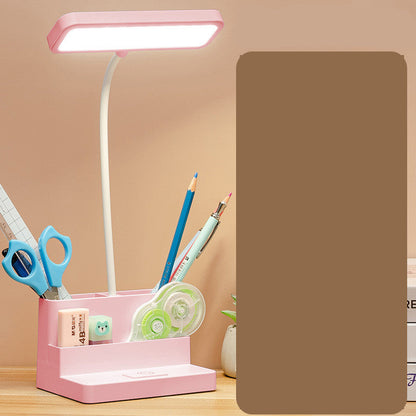 Stevvex pink LED desk lamp with pen storage, eye protection, stepless dimming on Tampa Home & Garden Store