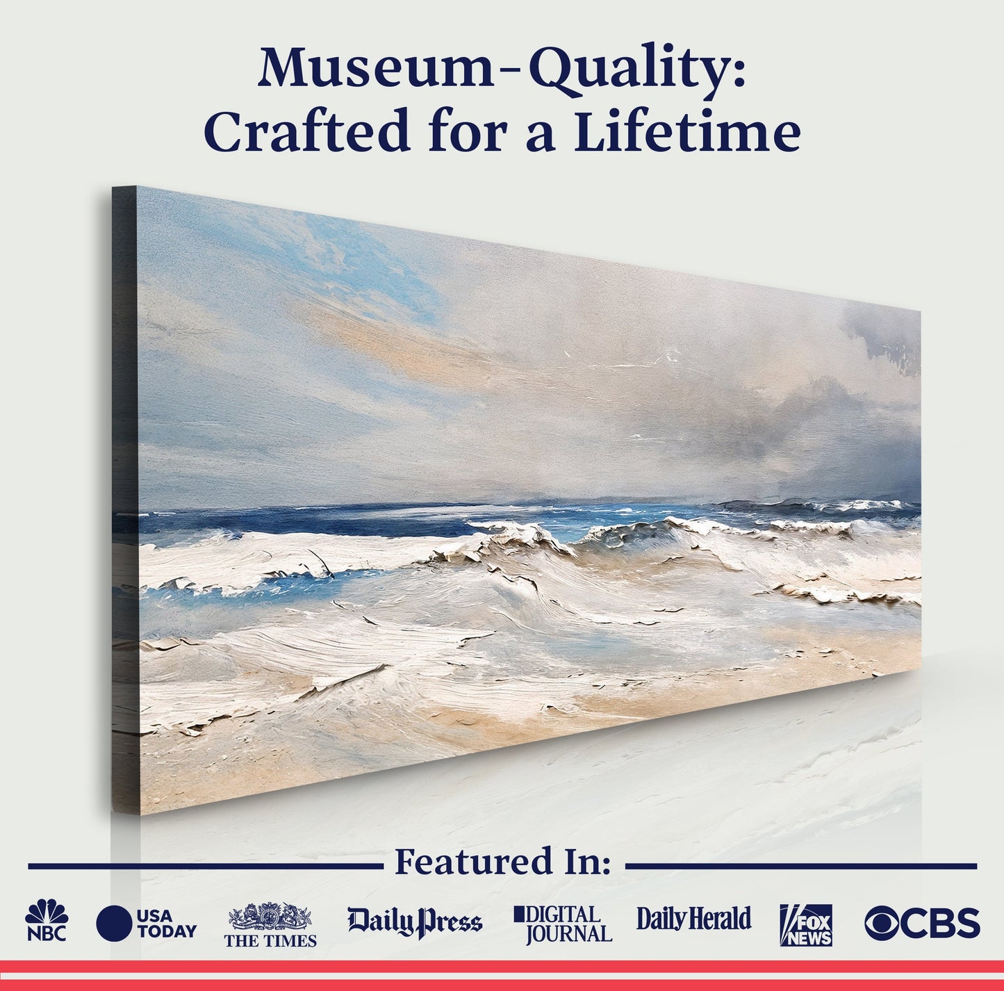 Serene Ocean Wave Coastal Wall Art IX canvas by Tailored Canvases with ocean blue tones on Tampa Home & Garden Store