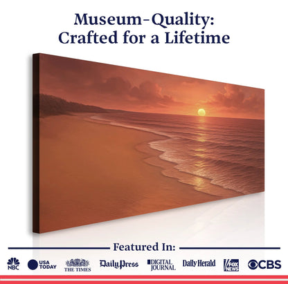 Beach Shoreline Coastal Wall Art VII canvas by Tailored Canvases with warm sunset hues on Tampa Home & Garden Store