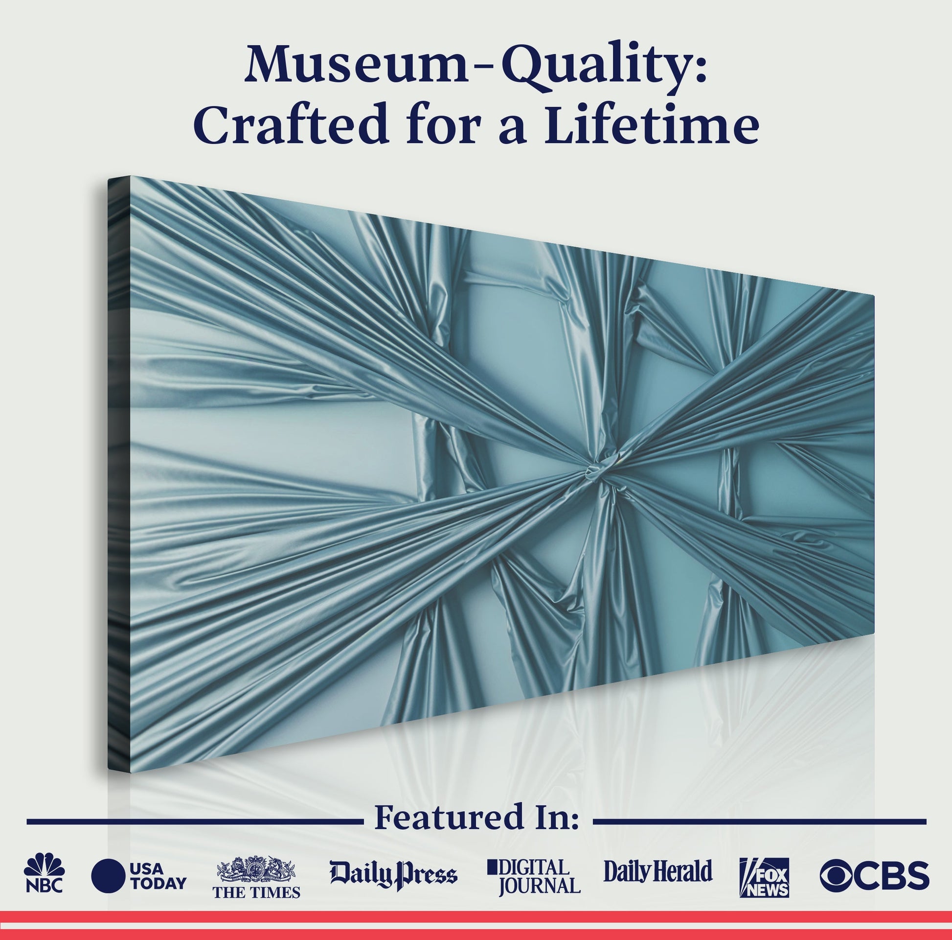 Modern Abstract Minimalist Wall Art V canvas Tailored Canvases blue draped design on Tampa Home & Garden Store