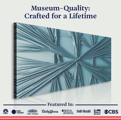 Modern Abstract Minimalist Wall Art V canvas Tailored Canvases blue draped design on Tampa Home & Garden Store