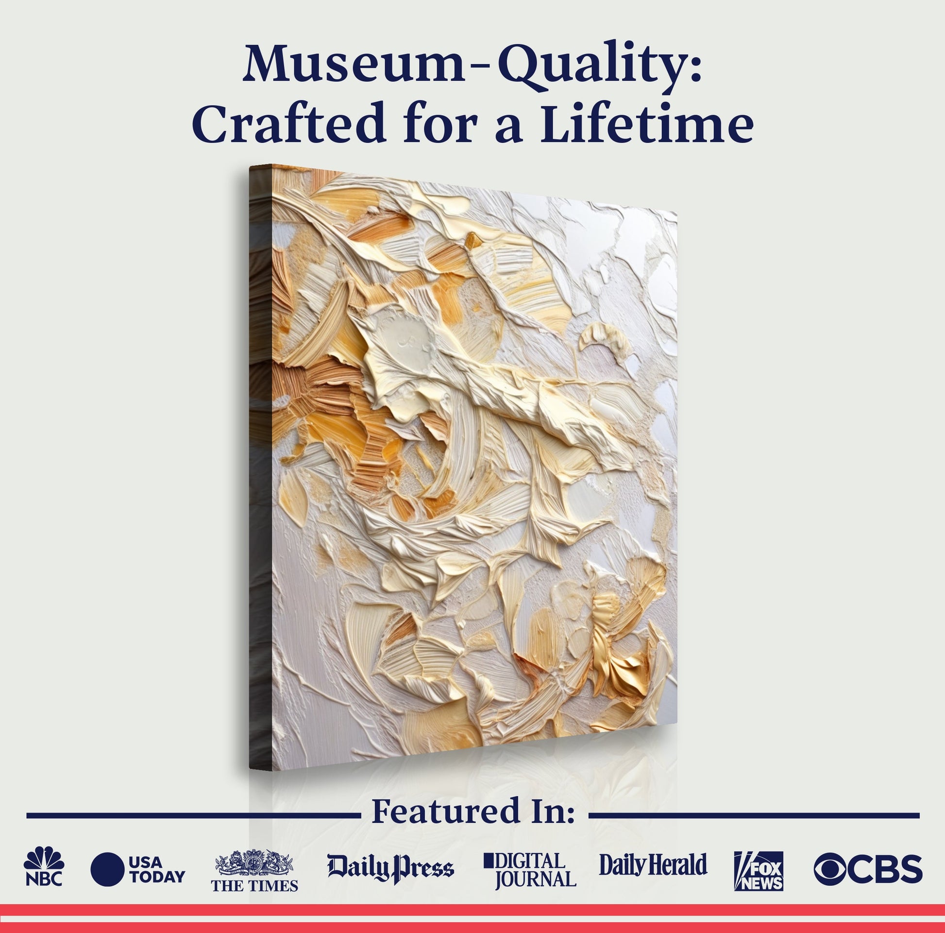 Minimalist Wave Abstract Wall Art canvas with beige and tan textures by Tailored Canvases on Tampa Home & Garden Store